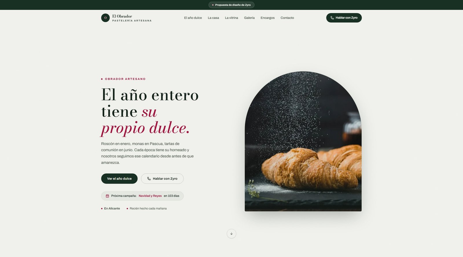 Web para pastelería