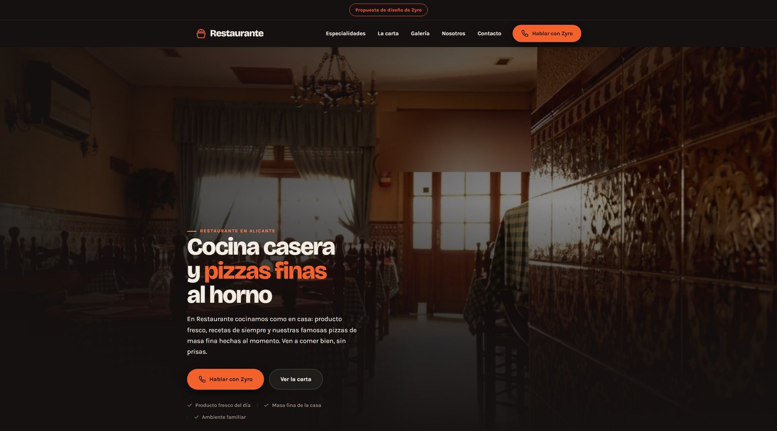 Web para restaurante